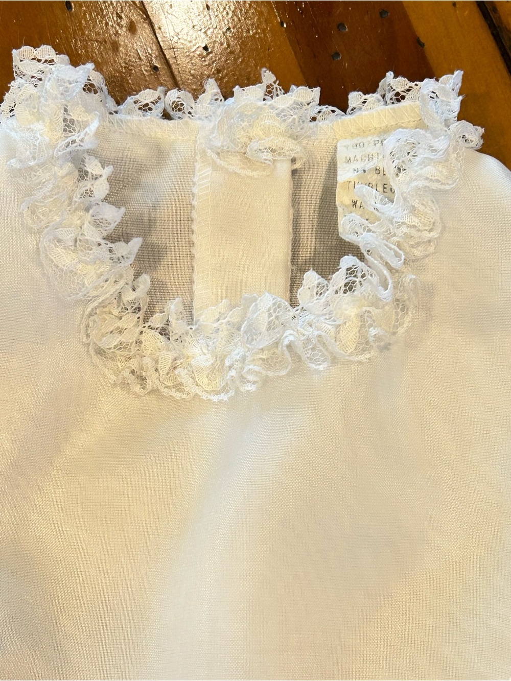 Sz7 Vintage White Ruffled Lace Party Dress - Picture 6 of 14